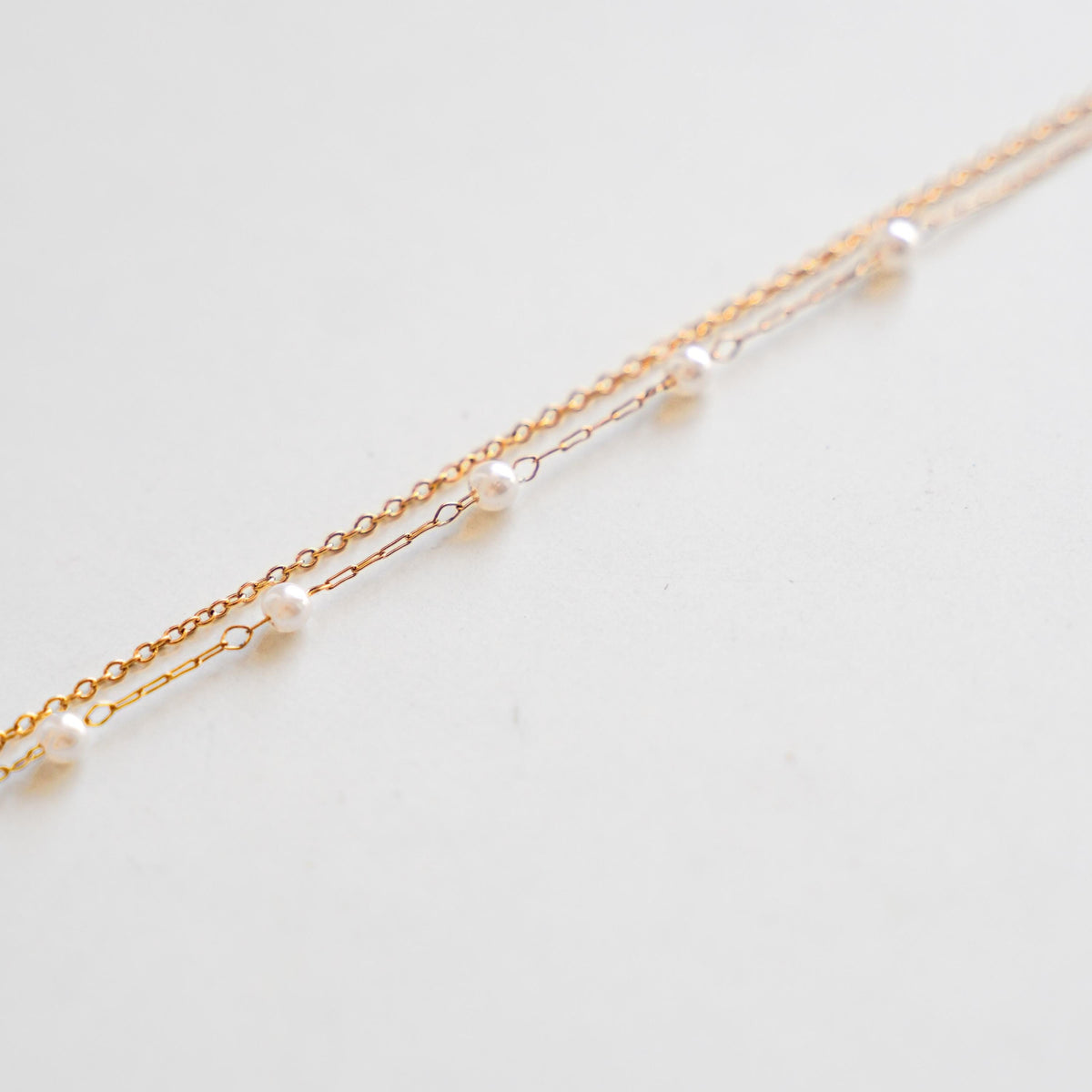 Bracelet double chaîne perles d'eau douce Lucienne photo 2