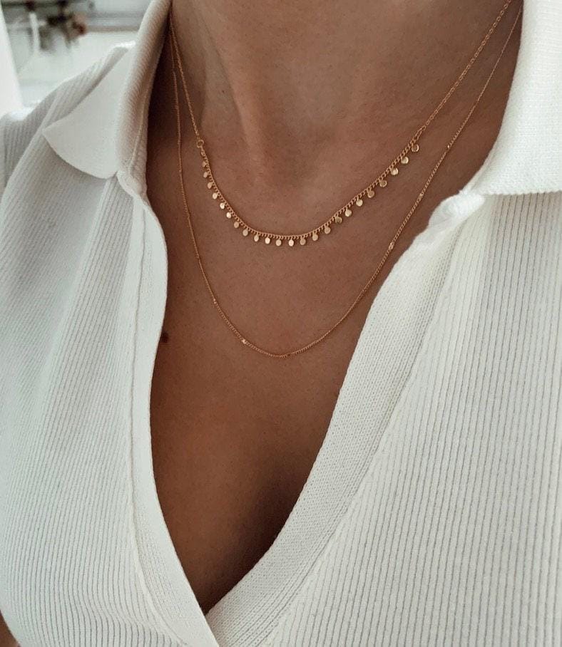 Collier double rang chaînes billes Rivoli