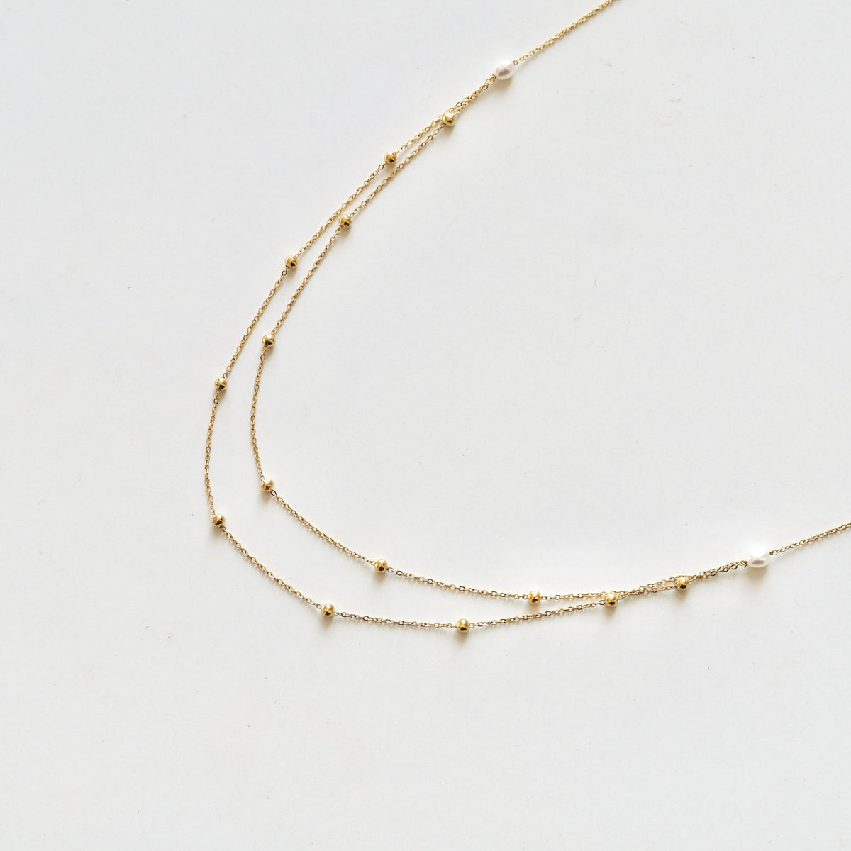 Collier double rang chaîne à billes Bettina photo 2