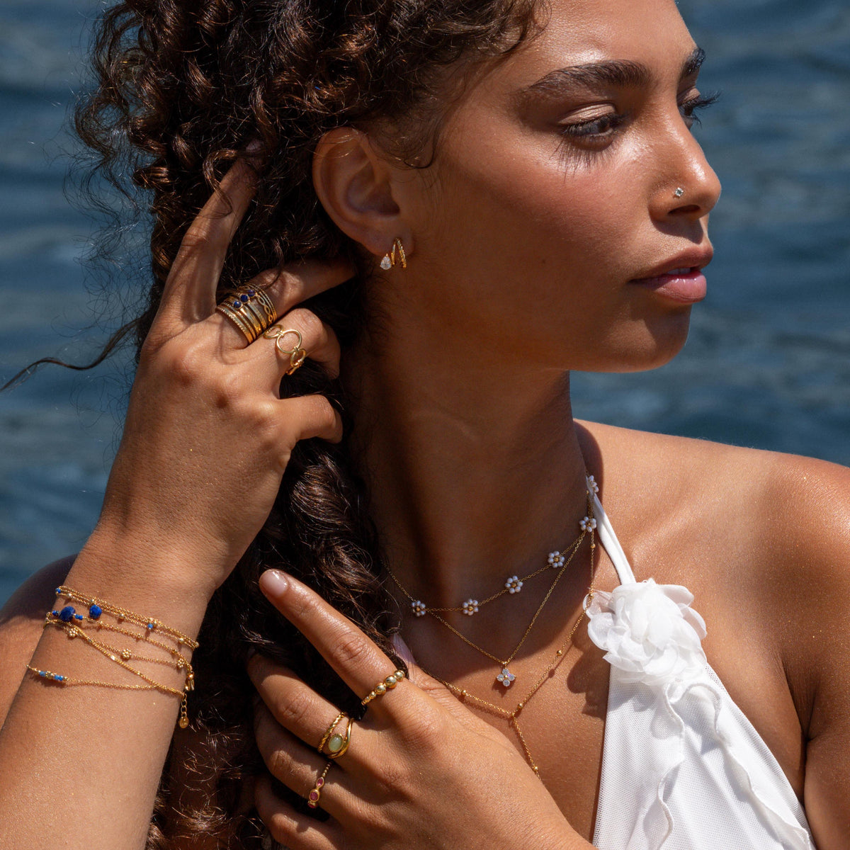 Collier fleurs perles d'eau douce Ondine photo 3